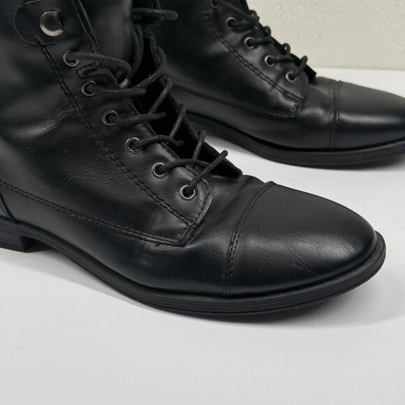 GH Bass & Co Patricia Combat Lace-Up Boots Black Faux Leather Size 9M - Picture 3 of 13